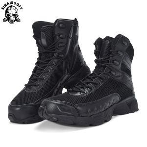 Stövlar Sinairsoft Outdoor Sports Camping Shoes For Men Tactical Vandring uppströmskor för sommaren andningsbar vattentät beläggning LY0922