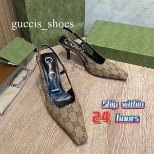 Anzugschuhe Slingback-High-Heels Gicci-Schuhe zum Schnüren, flacher Schnitt Sandalen mit mittlerem Absatz Schwarzes Mesh mit funkelnden Kristallen Druckschuhe Gummi-Leder-Knöchelriemen Damen gg