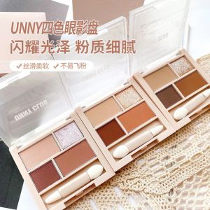 Ombra unny a 4 colori tavolozza di ombretto tavolozza di terra color opaco perle luccichio luccichio pazzo impermeabile di corea resistente cosmetico