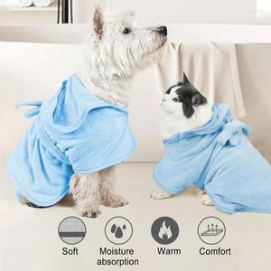 Dog Apparel Pet Bath Towel Small Quick Dry Wearable Microfiber Strong Absorbent Bathrobe