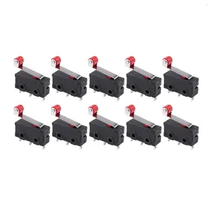 Spoons 10Pcs Micro-Roller Lever Arm Open Close Limit Switch Kw12-3 Pcb Microswitch