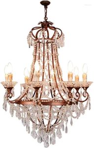 Chandeliers Light Lamp Crystal Elegant Chandelier American Retro Coffee Shop Clothing Store Ceiling Decorative