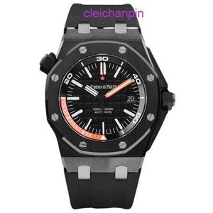 Mens AP Wrist Watch Royal Oak Series Máquinas automáticas 15707 Data de cerâmica preta Timer de exibição com um diâmetro de relógio único de 42 mm