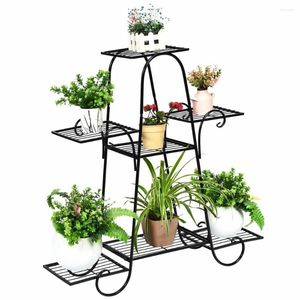 Decorative Plates 7 Tier Potted Display Rack Patio Garden Multilayer Plant Stand Metal Shelf Freight Free Room Decor Home Decoration