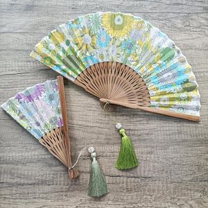 Decorative Figurines Folding Fan Fashion Wedding Personalized Gift Home Supplies Women's Ball Disco Decorations Convenient Silk Cloth Small