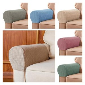 Chair Covers 2Pcs Helpful Sofa Arm Protector Anti-Slip Bright Color Ornamental Nice-looking Armchair Slipcover