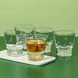 Vinglas 400 ml Glass Snow Mountain Cup Simple Crystal Transparent Brandy Drinkware Mug Blossom Ice Whisky Beer