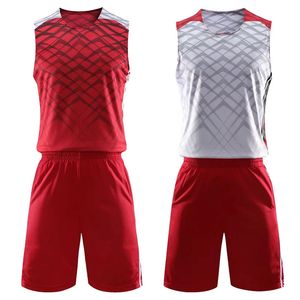 Crianças ternos de treinamento masculino conjunto de basquete reversível roupas esportivas dupla face jérsei conjuntos 240318