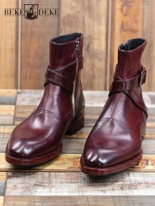 Boots Luxury Business Men Pointed Toe Cowhide Genuine Leather Work Motorcycle Riding Ankle Safety Shoes Customized 15 Days