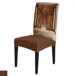 椅子はファラオの墓エジプトゴールデンダイニングカバーキッチンストレッチスパンデックスシートスリップカバーバンケットウェディングパーティーのためのスリップカバー