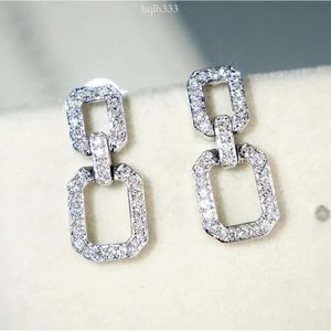 Star Victoria Super Long Dangle Earring Jewelry Sterling Sier Full Pave White Sapphire Diamond Geometry Women Drop Gift
