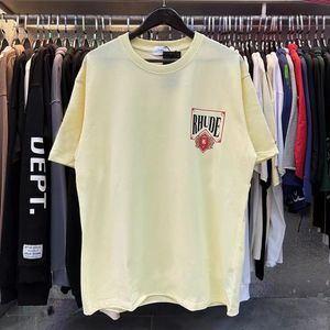 23ss rhude mens tirt عالي الجودة Tess Designer أزياء غير رسمية قصيرة الأكمام أوروبا أمريكا الرجال جولة الرقبة