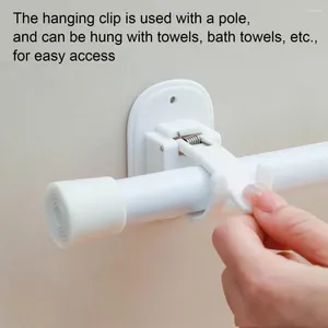 Hooks Damage-free Curtain Rod Hook Waterproof Self-adhesive Brackets Easy Installation Home Holder For Wall 2pcs