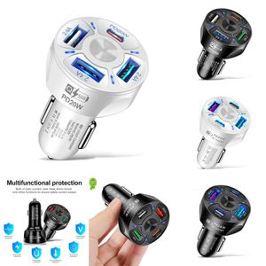 2024 5V 3,1A 12V QC3.0 PD 20W Carregador de carro Dual Charging Adaptador de isqueiro SoCke Dual Tipo-C Tipo-C Carregador de saída