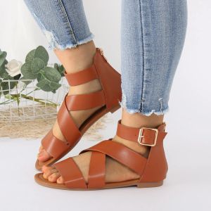 Sandalen Lady Sandalen Böhmische Stil Open Tok Stil Stil Retro Summer Beach Casual High Arch Sandals Frauen Dressy Sandalen für Frauen flach