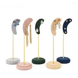 Jewelry Pouches Display Stand Moon-shaped Metal Earring Earrings Props Storage Rack In Stock