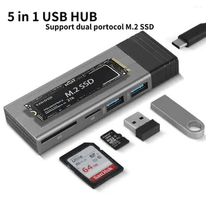 NVMe/SATA SSD Enlcosure Caso 10gbps USB C HUB Tipo 3.1 para SD TF USB2.0 Splitter Dock para adaptador de laptop de mesa