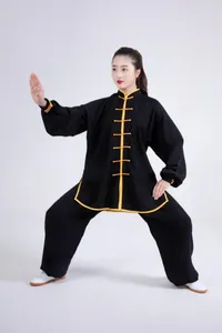 Ethnic Clothing Unisex High Quality Tai Taiji Uniforms Nese Style Embroidery Shaolin Wushu Morning Exercise Costumes