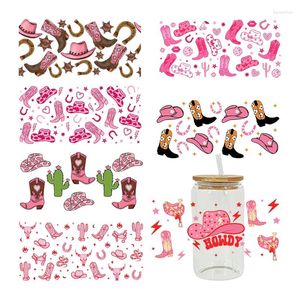 Window Stickers 3D UV DTF Transfers 16oz Cup Wraps Cowboy Tryckt för DIY Glass Ceramic Metal Leather etc. D3960