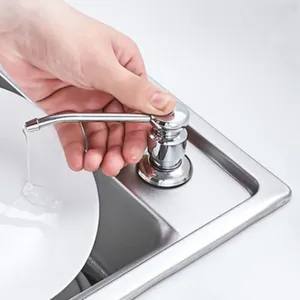 Dispensador de sabão líquido 300ML ABS cromado garrafa de pia de cozinha banheiro detergente bombas de lavagem de mãos