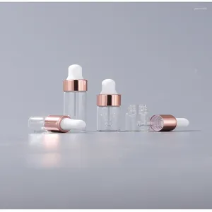 Aufbewahrungsflaschen 20/50 / 100 Stück 1 ml / 2 ml / 3 ml / 5 ml Transparente Mini-Glastropfflasche mit Pipette für ätherische Ölflüssigkeitsfläschchen