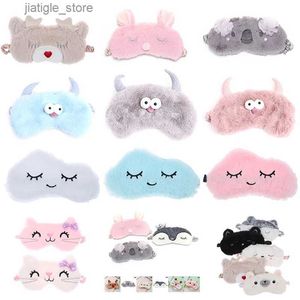 Sleep Maski Sleep Eye Mask Unicorn Sleep Eye Mask Plush Cute Eye Mask Patch Band Aid Dream Mask Girl Relaksation Zdrowie Niewidome Y240401