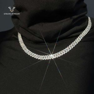 12mm Chain Diamond Vvs Moissanite Cuban Chain Necklace Iced Out Hip Hop Jewelry Gold Plated Cuban Link Chain