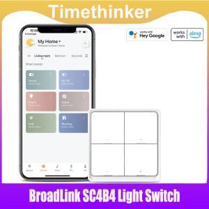 Controle BroadLink SC4B4 Interruptor de luz inteligente de 4 gangues Interruptor de cena de controle remoto para automação residencial inteligente