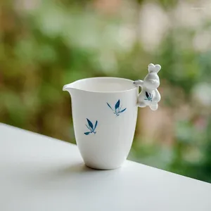 Tea Cups 200ml Pure Hand-painted Butterfly Orchid Ceramic Justice Cup Pendant Uniform Divide Chahai Ceremony Accessories