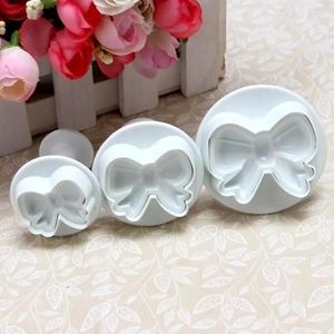 Baking Moulds 3Pcs/set Bow Plunger Sugar DIY Cake Cookies Decorating Fondant Icing Shape Cutter Tools