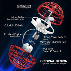 Magic Balls Flying Ball Toys Hover Orb Controller Mini Drone Boomerang Spinner 360 Rotating Spinning UFO Safe For Kids Adts Drop Deliv Dhkhv