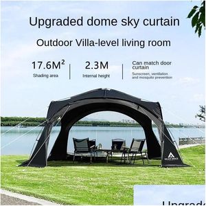 Namioty i schroniska Yoisky Namiot Outdoor Black Coated Dome Canopy Cam Sunshade Ochrona słońca Pavillons Downis