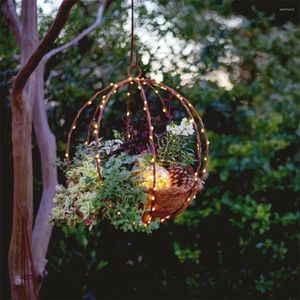 Decorative Flowers Hanging Basket Berries Christmas Luminous Pendant For Home Indoor Xmas Decor