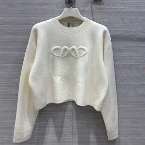 2024 Lowe designer de moda jumper roupas suéteres mulheres camisola de malha pulôver feminino outono inverno roupas senhoras brancas soltas mangas compridas elegantes tops casuais