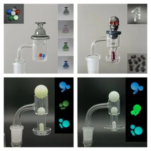 Conjunto de fumar 4 tipos 14mm Masculino Transparente Joint Nail Quartz Banger XL Flat Top Domeless com Spining Colorido Terp Pearl Bead Insert LL