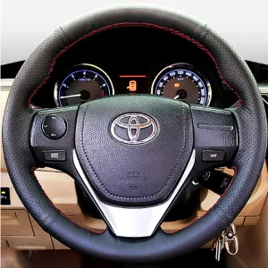 Personalizza la copertura del volante dell'auto in pelle microfibra per Toyota Corolla 2013-2018 2014-2019 Corolla iM (US) 2017-2018 Auris