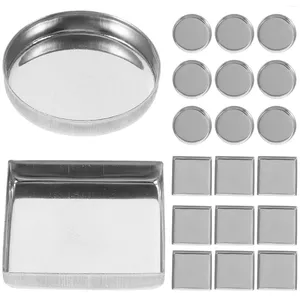 Garrafas de armazenamento placa de alumínio vazio redondo metal pan quadrado para paleta sombra acessório maquiagem recipiente blusher