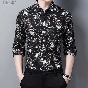 Herren Plus Tees Polos 3D Blumenkleid Männer Hemd Chinesischen Stil Langarm Druck Lässig Herbst Neue Qualität Weiche Bequeme Übergroße Camisas De Hombre yq240401