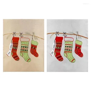 Stol täcker jul matsal jultomtenskor skor slipcovers borttagbart tvättbart sittplatsskydd för kök för kök