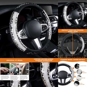 Sier Leather Steering Covers Padded Soft Grip Breathable Anti-slip, Wheel Cover for Car Truck SUV, Universal 14 1/2