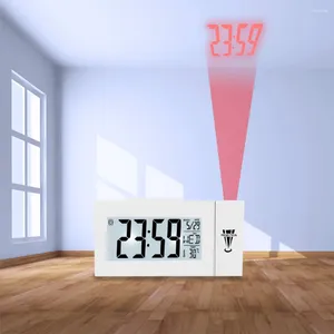 Bordsklockor digital väckarklocka led projektor temperatur skrivbord tid datum display projicering kalender USB laddare