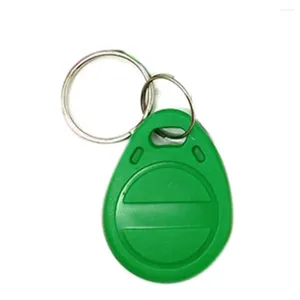Keychains 100Pcs EM4305 T5577 Copy Rewritable Writable Duplicate RFID Tag 125Khz Card Proximity ID Token Keyfobs Green