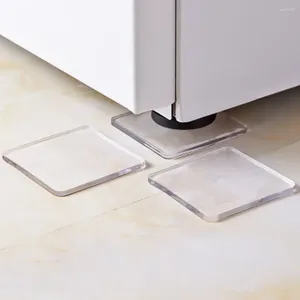 Banyo paspasları 4pcs/set şeffaf çamaşır makinesi silikon ped taşınabilir anti-titreşim kaymaz mat emme