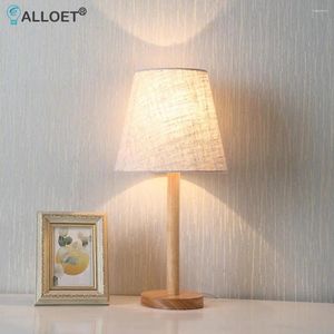 Table Lamps Household LED Desktop Lamp Nordic Style Remotable Atmosphere Light USB Charging With Fabric Linen Shade For Living Room Bedroom