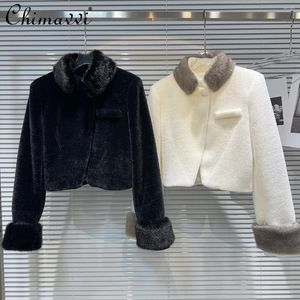 女性用ジャケット2024冬用服ファッションファーカフファーコート気質女性の長袖キルティングショートジャケットオールマッチ