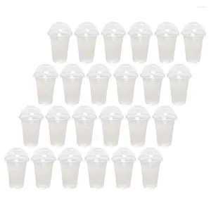 Engångskoppar halmar kaffe dryck rensning mjölk te takeout plast transparent juice kall dryck kopp set