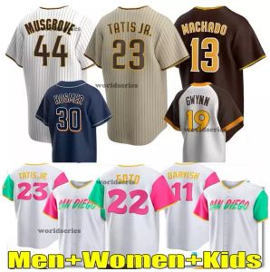 Męskie Jerseys Manny Machado Fernando Tatis Jr. Padres Joe Musgrove Xander Bogaerts Tony Gwynn koszulki zszyte dla dzieci koszulki baseballowe