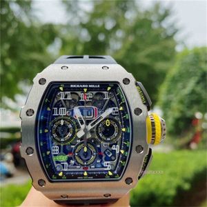 Relógio masculino movimento automático caso de fibra carbono à prova dwaterproof água safira espelho pulseira borracha 40mm relógio sl6i