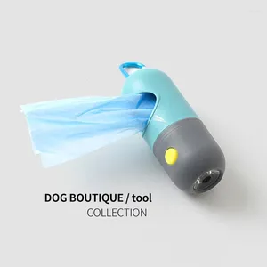 Dog Apparel Degradable Poop Bag Dispenser LED Light Waste Bags Holder Dispensers Set Dogs Trash Pets Clean Accessories