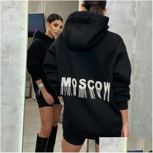 Bluzy Bluzy Women Bluzy Haruku Street Spice Y2K Hoodie Kobiet Mash Mash jesienna zima luźna litera wiertła z kapturem płaszcz dr Otvg6